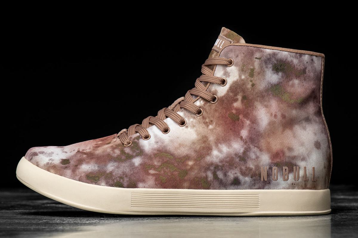 Nobull High-Top Tie-Dye Canvas Men\'s Trainers Brown Khaki | Australia (VN9280)